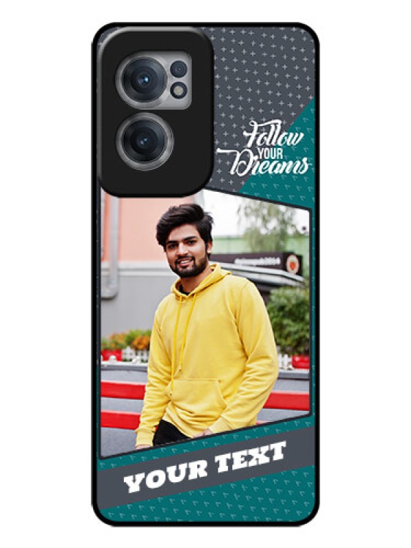 Custom OnePlus Nord CE 2 5G Personalized Glass Phone Case - Background Pattern Design with Quote