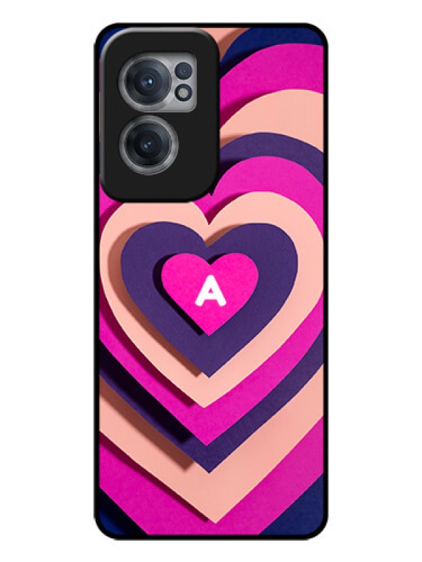 Custom OnePlus Nord CE 2 5G Custom Glass Mobile Case - Cute Heart Pattern Design