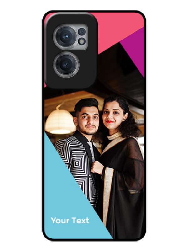 Custom OnePlus Nord CE 2 5G Custom Glass Mobile Case - Stacked Triple colour Design