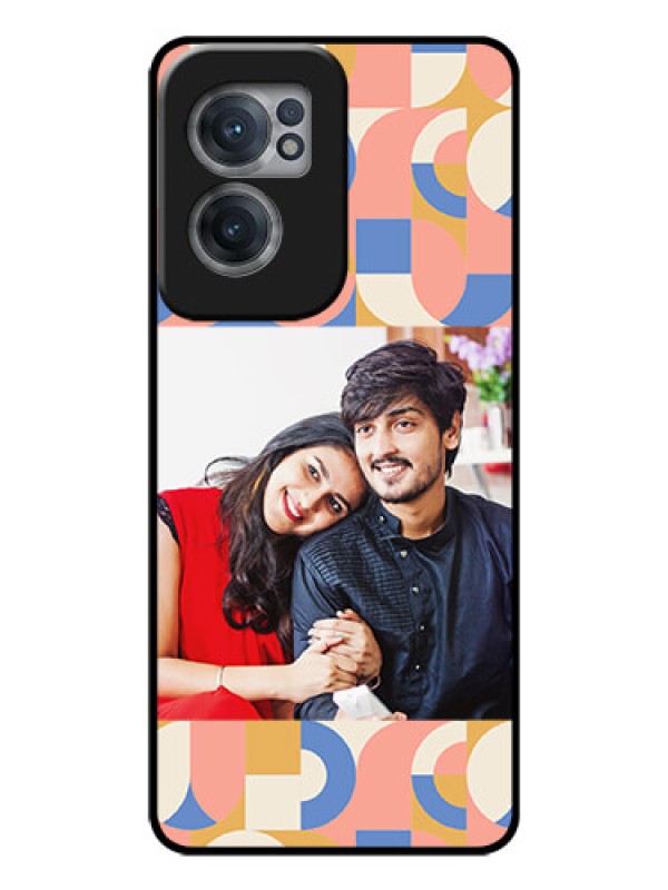 Custom OnePlus Nord CE 2 5G Photo Printing on Glass Case - Semi-circle Maze Pattern Design