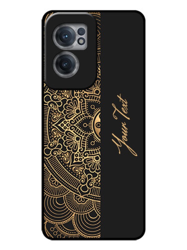 Custom OnePlus Nord CE 2 5G Photo Printing on Glass Case - Mandala art with custom text Design
