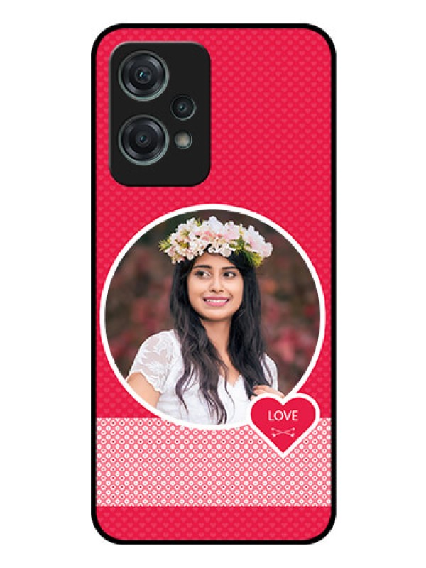 Custom Nord CE 2 Lite 5G Personalised Glass Phone Case - Pink Pattern Design