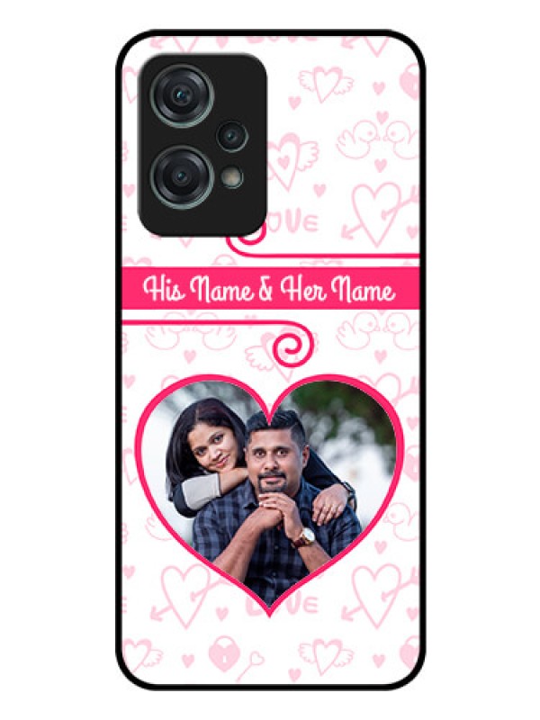 Custom Nord CE 2 Lite 5G Personalized Glass Phone Case - Heart Shape Love Design
