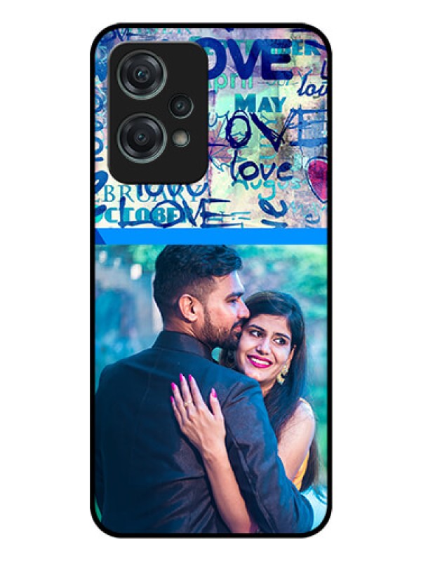 Custom Nord CE 2 Lite 5G Custom Glass Mobile Case - Colorful Love Design