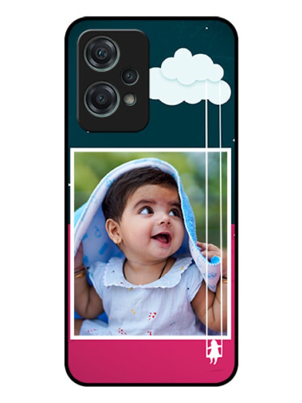 Custom Nord CE 2 Lite 5G Custom Glass Phone Case - Cute Girl with Cloud Design