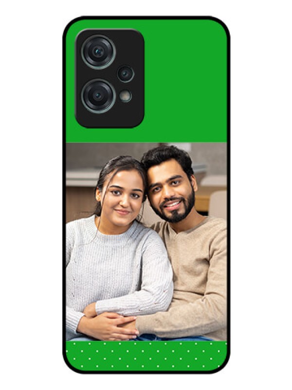 Custom Nord CE 2 Lite 5G Personalized Glass Phone Case - Green Pattern Design
