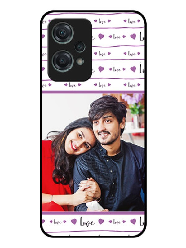Custom Nord CE 2 Lite 5G Custom Glass Mobile Case - Couples Heart Design