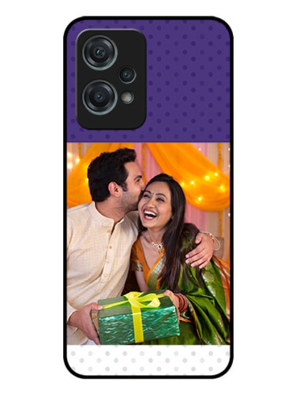 Custom Nord CE 2 Lite 5G Personalized Glass Phone Case - Violet Pattern Design