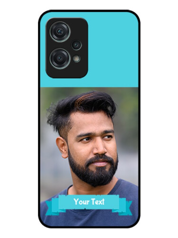 Custom Nord CE 2 Lite 5G Personalized Glass Phone Case - Simple Blue Color Design