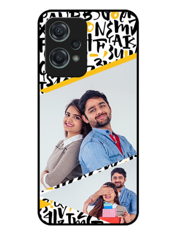 Custom Nord CE 2 Lite 5G Custom Glass Mobile Case - Letters Pattern Design