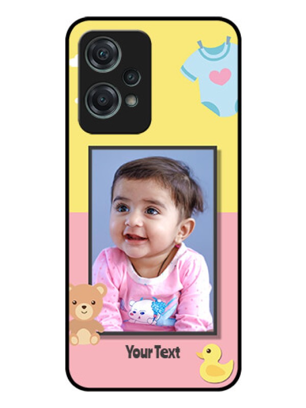 Custom Nord CE 2 Lite 5G Photo Printing on Glass Case - Kids 2 Color Design