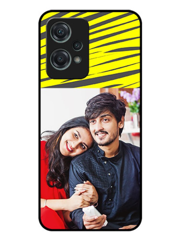 Custom Nord CE 2 Lite 5G Photo Printing on Glass Case - Yellow Abstract Design