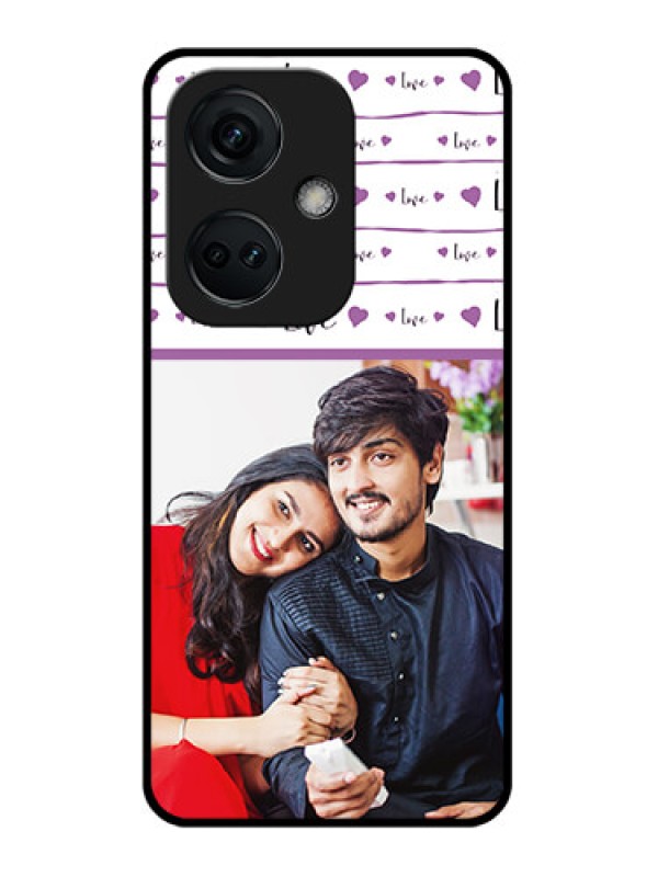 Custom OnePlus Nord CE 3 5G Custom Glass Mobile Case - Couples Heart Design