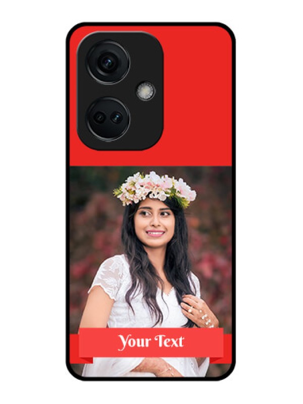 Custom OnePlus Nord CE 3 5G Custom Glass Phone Case - Simple Red Color Design