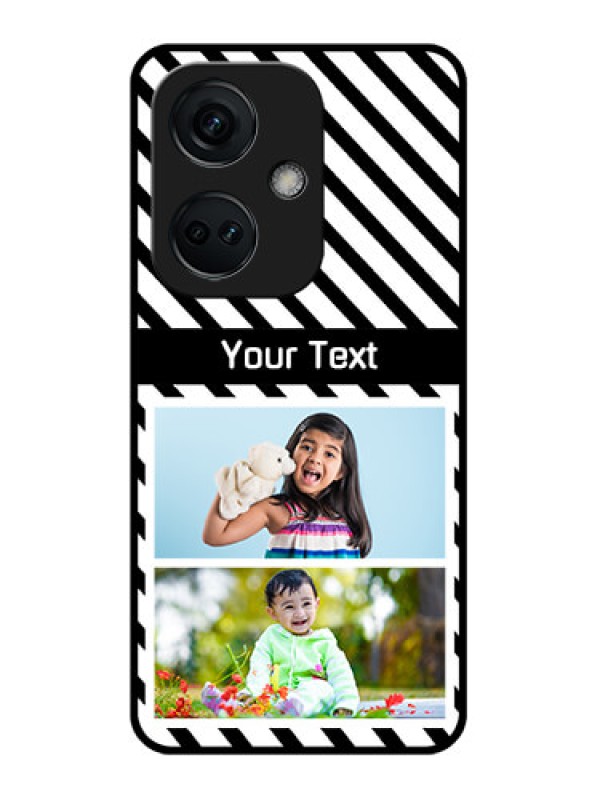 Custom OnePlus Nord CE 3 5G Photo Printing on Glass Case - Black And White Stripes Design
