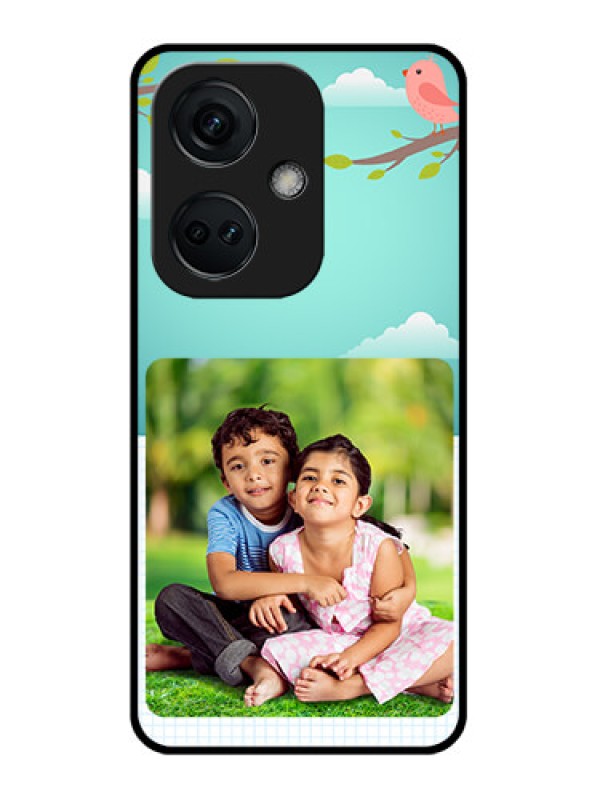 Custom OnePlus Nord CE 3 5G Photo Printing on Glass Case - Doodle love Design