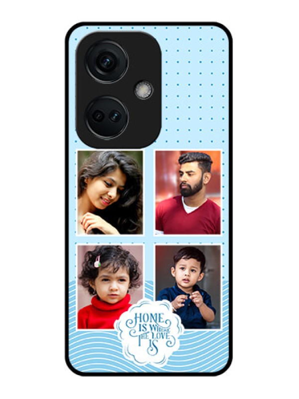 Custom OnePlus Nord CE 3 5G Custom Glass Phone Case - Cute love quote with 4 pic upload Design