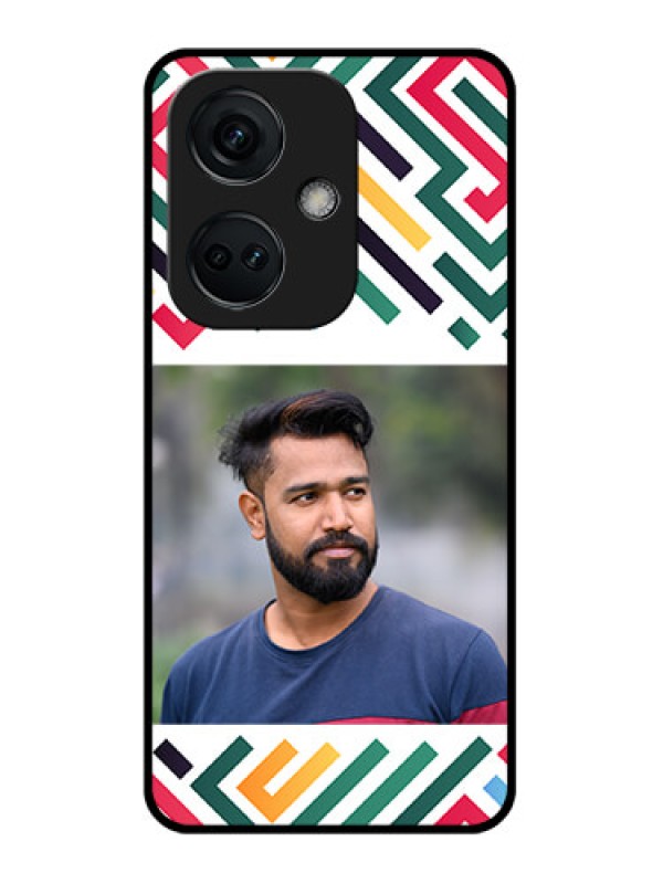 Custom OnePlus Nord CE 3 5G Personalized Glass Phone Case - Colorful Maze Pattern Design