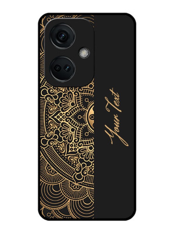 Custom OnePlus Nord CE 3 5G Photo Printing on Glass Case - Mandala art with custom text Design