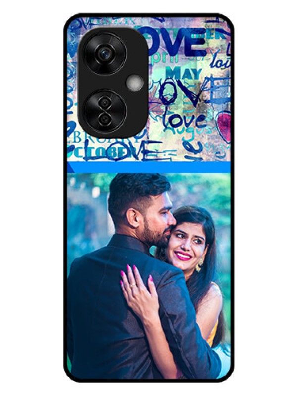 Custom OnePlus Nord CE 3 Lite 5G Custom Glass Mobile Case - Colorful Love Design