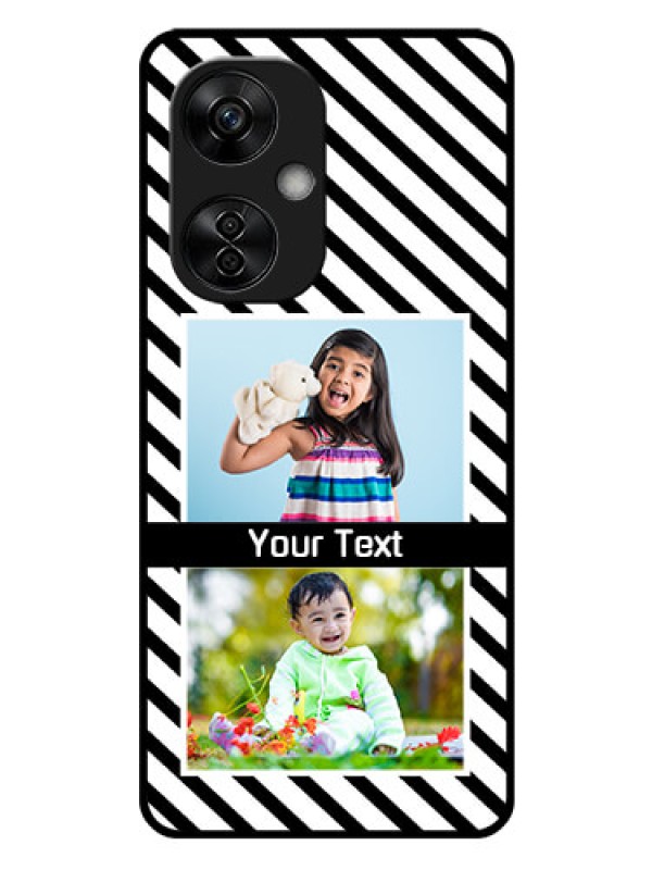 Custom OnePlus Nord CE 3 Lite 5G Photo Printing on Glass Case - Black And White Stripes Design