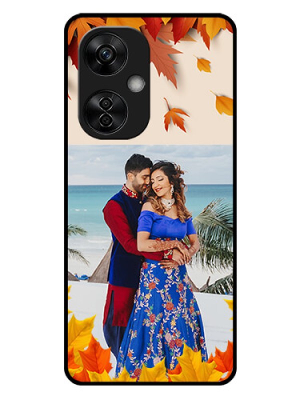 Custom OnePlus Nord CE 3 Lite 5G Photo Printing on Glass Case - Autumn Maple Leaves Design