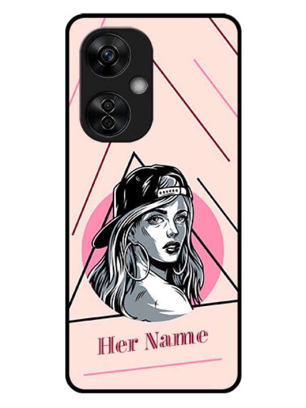 Custom OnePlus Nord CE 3 Lite 5G Personalized Glass Phone Case - Rockstar Girl Design