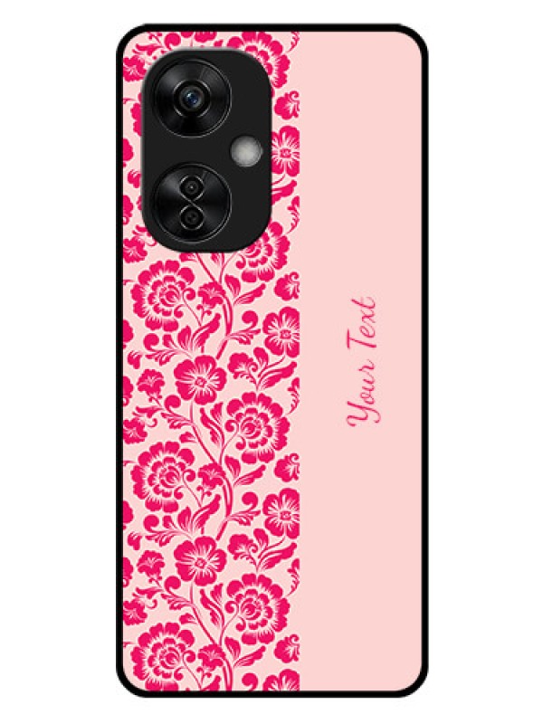 Custom OnePlus Nord CE 3 Lite 5G Custom Glass Phone Case - Attractive Floral Pattern Design