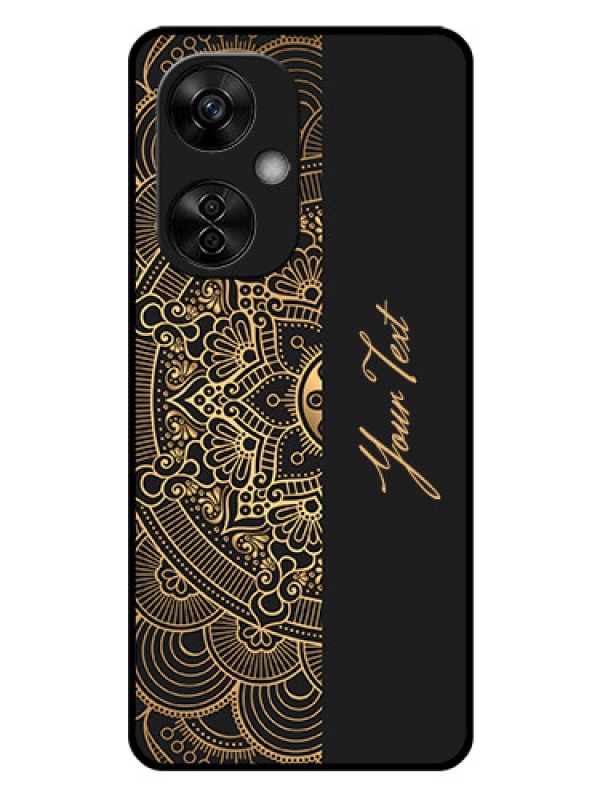 Custom OnePlus Nord CE 3 Lite 5G Photo Printing on Glass Case - Mandala art with custom text Design