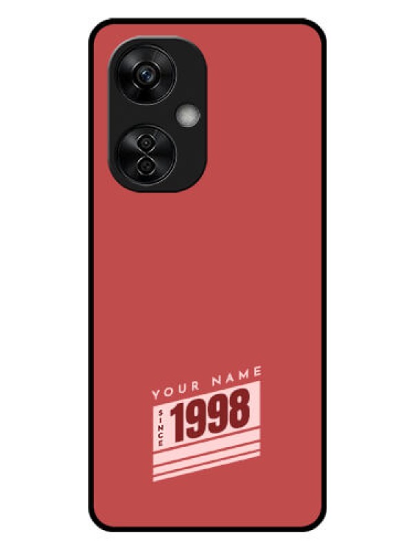 Custom OnePlus Nord CE 3 Lite 5G Custom Glass Phone Case - Red custom year of birth Design