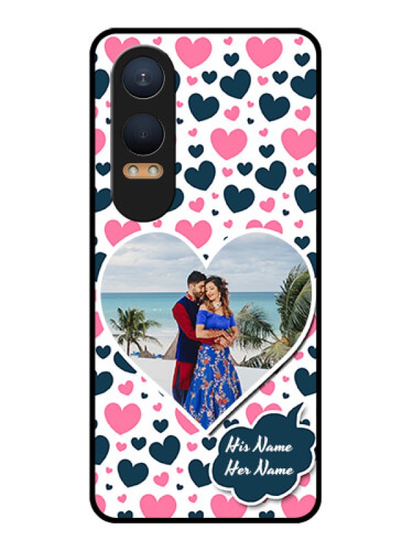 Custom OnePlus Nord Ce 4 Lite 5G Custom Glass Phone CasePink and Blue Heart Design