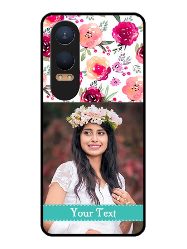 Custom OnePlus Nord Ce 4 Lite 5G Custom Glass Phone CaseWater Colors Floral Design