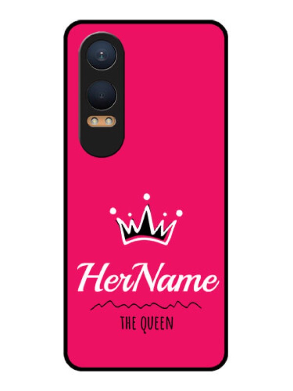 Custom OnePlus Nord Ce 4 Lite 5G Custom Glass Phone CaseQueen With Name Design