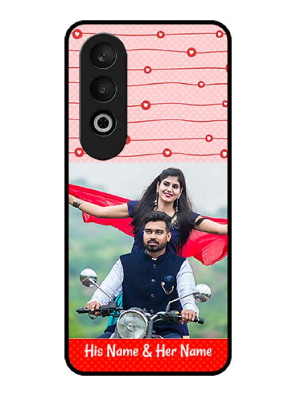 Custom OnePlus Nord CE 4 Custom Glass Phone CaseRed Pattern Case Design