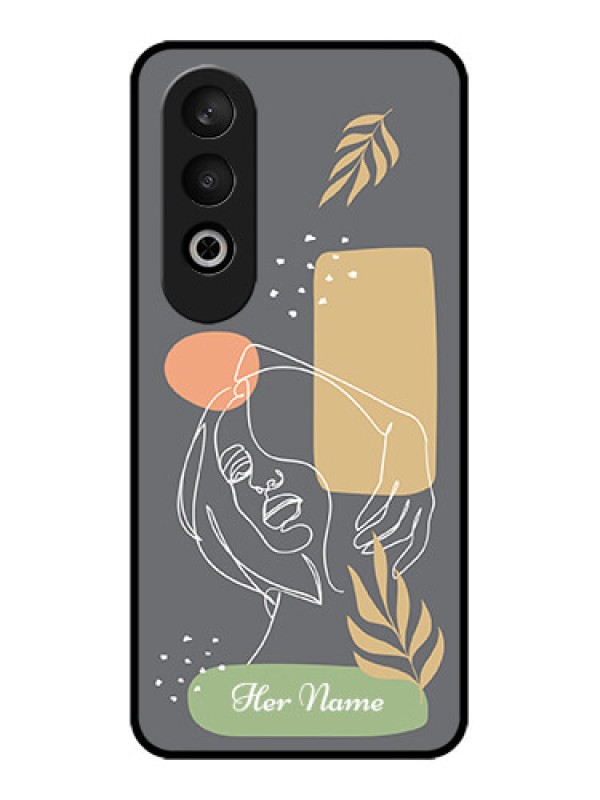 Custom OnePlus Nord CE 4 Custom Glass Phone CaseGazing Woman Line Art Design