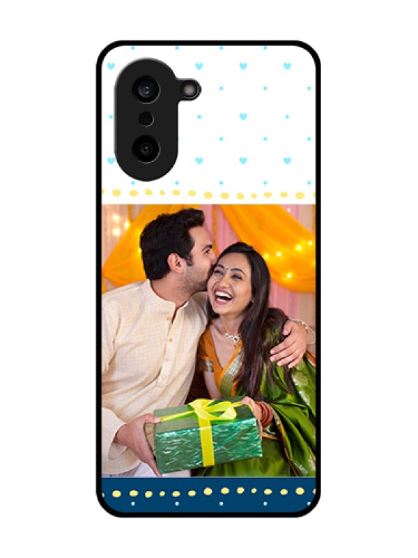 Custom OnePlus Nord CE 5 5G Custom Glass Phone Case - White And Blue Abstract Design