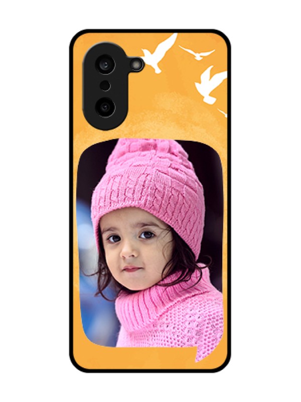 Custom OnePlus Nord CE 5 5G Custom Glass Phone Case - Water Color Design With Bird Icons