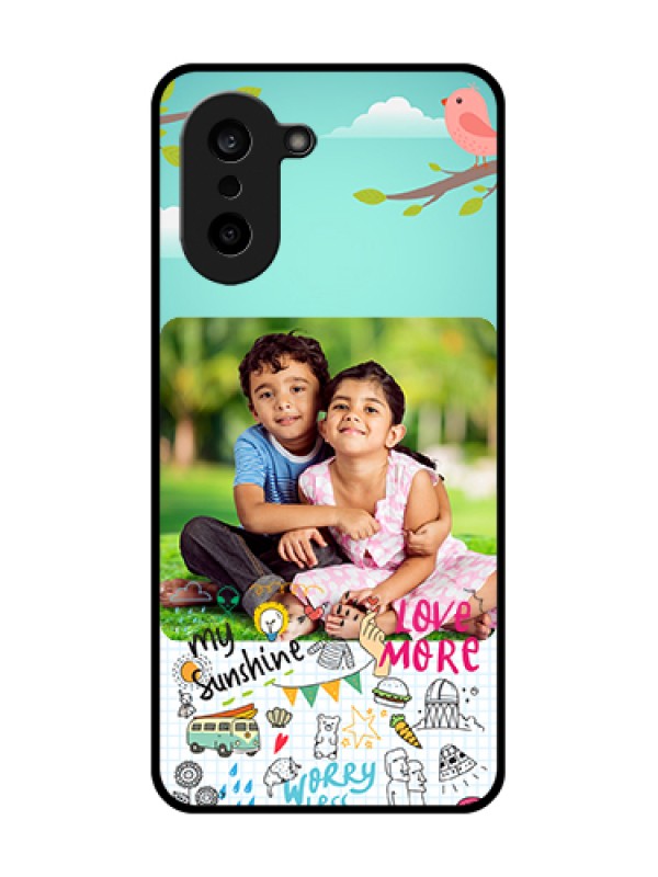 Custom OnePlus Nord CE 5 5G Custom Glass Phone Case - Doodle Love Design