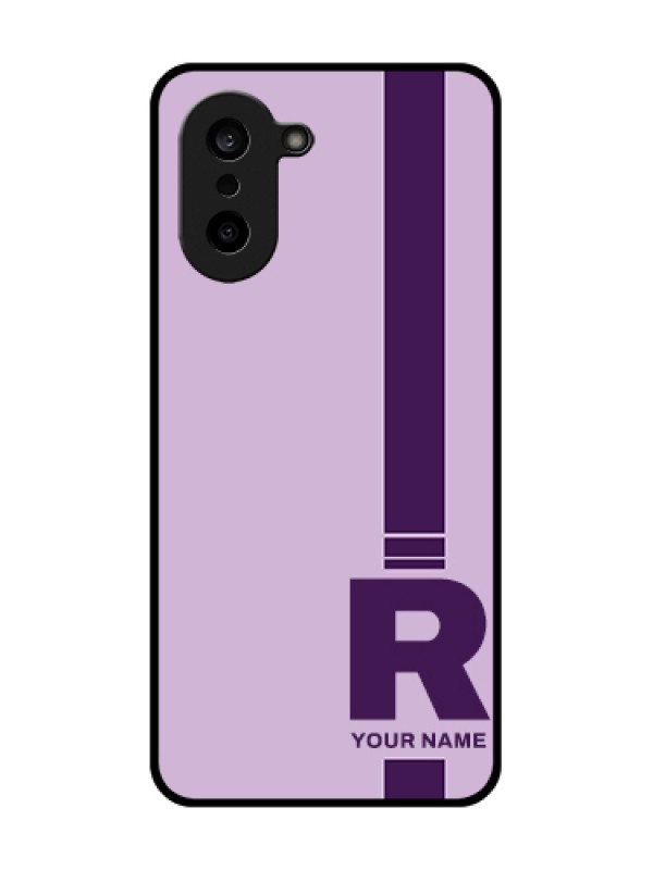 Custom OnePlus Nord CE 5 5G Custom Glass Phone Case - Simple Dual Tone Stripe With Name Design