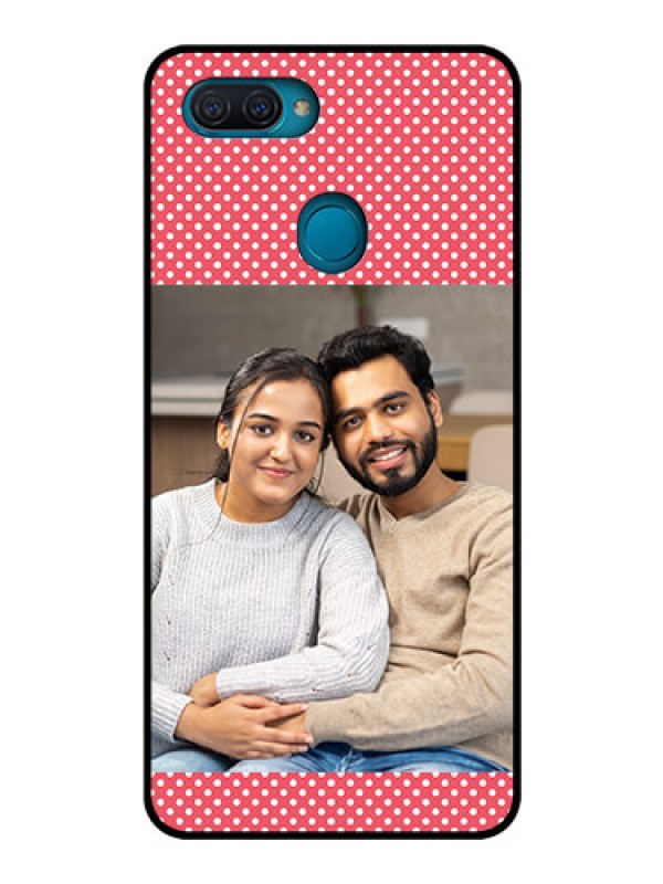 Custom Oppo A12 Custom Glass Phone Case  - White Dotted Design