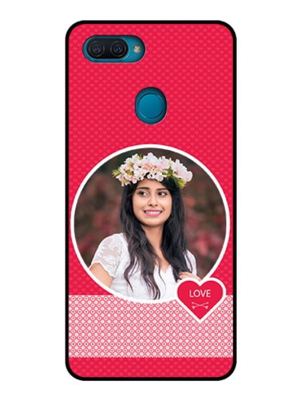 Custom Oppo A12 Personalised Glass Phone Case  - Pink Pattern Design