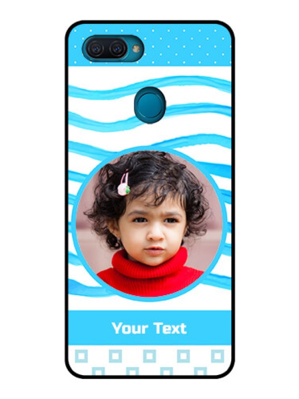 Custom Oppo A12 Custom Glass Phone Case  - Simple Blue Case Design