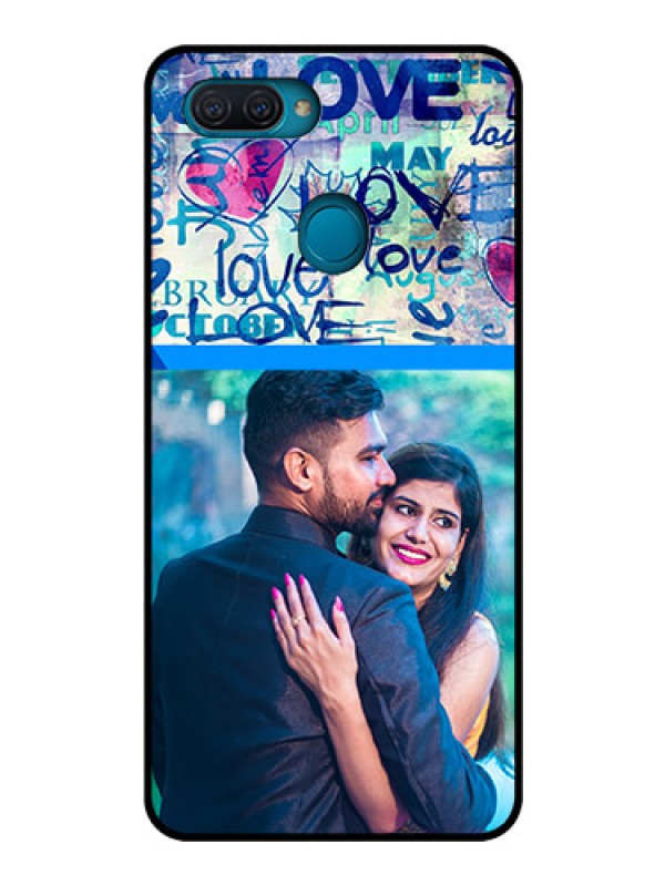 Custom Oppo A12 Custom Glass Mobile Case  - Colorful Love Design