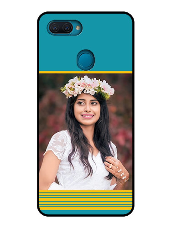 Custom Oppo A12 Custom Glass Phone Case  - Yellow & Blue Design 