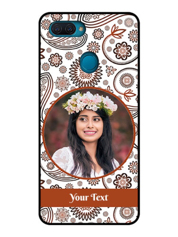 Custom Oppo A12 Custom Glass Mobile Case  - Abstract Floral Design 
