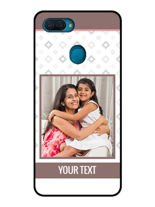 Custom Oppo A12 Photo Printing on Glass Case  - Simple Diamond Design