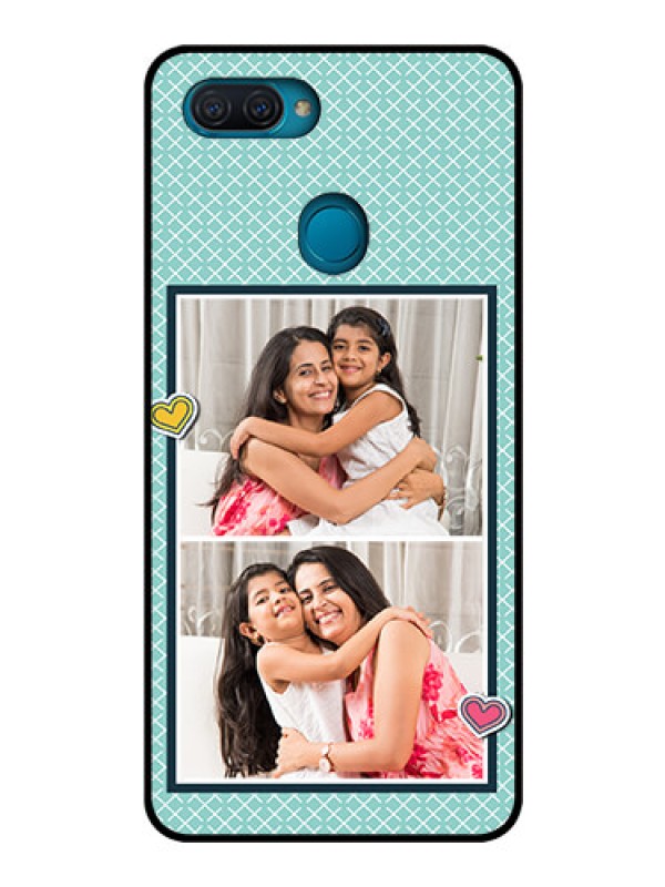 Custom Oppo A12 Custom Glass Phone Case  - 2 Image Holder with Pattern Design