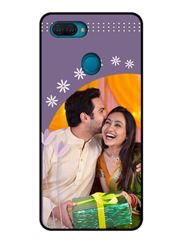 Custom Oppo A12 Custom Glass Mobile Case  - Lavender flowers design 
