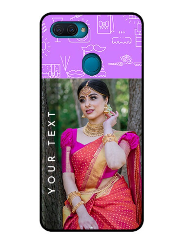 Custom Oppo A12 Custom Glass Mobile Case  - Birthday Icons Design