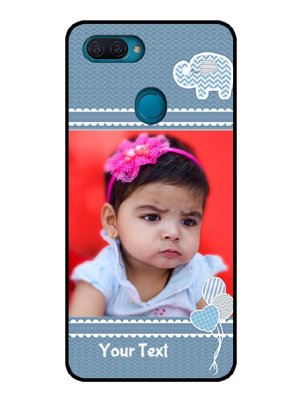 Custom Oppo A12 Photo Printing on Glass Case  - with Kids Pattern Design